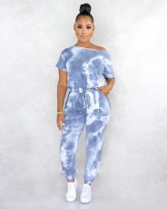SC Fashion Casual Tie-dye Print Jumpsuit WAF-7061