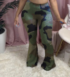 SC Camouflage Fashion Casual Micro Flared Pants WAF-7057