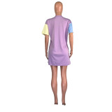 SC Casual Loose Short Sleeve T Shirt Dress JCF-7007
