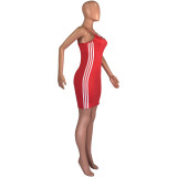 SC Sexy Side Striped Spaghetti Strap Mini Dress JCF-7005