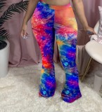 SC Trendy Tie Dye Skinny Long Flared Pants QZX-6153