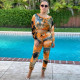 SC Tie Dye Long Sleeves Ruched Two Piece Pants Set SMF-8032