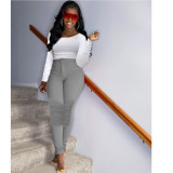 SC Solid Long Sleeve T Shirt Pants Two Piece Sets YIY-5212