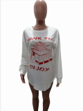 SC Plus Size Casual Loose Long Sleeve T Shirt SHA-6174