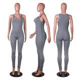 SC Sleeveless Jumpsuits+Hooded Crop Top 2 Piece Sets GLF-8028