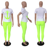 SC Casual T Shirt Long Pants Two Piece Sets YUF-9020