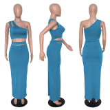 SC Sexy One Shoulder Sleeveless Long Skirt Sets YUF-9023