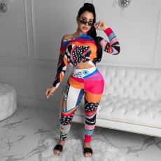 SC Casual Printed Long Sleeve Two Piece Pants Set ARM-8226