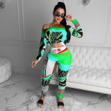 SC Casual Printed Long Sleeve Two Piece Pants Set ARM-8226