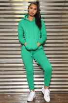 SC Solid Long Sleeve Hoodies Two Piece Sets IV-8131