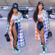 SC Colorful Plaid Print Notched Neck Long Coat GLF-8031