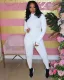 SC Plus Size Ribbed Embroidery Letter Long Sleeve Jumpsuit LUO-3062-1
