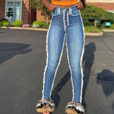 SC Plus Size Denim Long Skinny Jeans Pants OD-8383