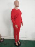 SC Fashion Simple Sports Solid Color Long Sleeve Top And Pants Two Piece Set LSD-8631-1