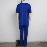 SC Solid T Shirt And Pants Two Piece Sets SMR-9690