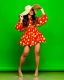 SC Trendy Printed High Waist Big Swing Mini Dress AIL-120