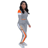 SC Casual Patchwork Tracksuit Two Piece Sets LM-8127