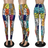 SC Plus Size 4XL Colorful Snake Skin Print Long Pants YIY-5219