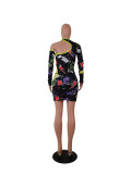 SC Sexy Printed Hollow Out Long Sleeve Club Dress SMF-8041
