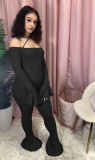 SC Sexy Halter Backless Flared Jumpsuits AWN-5109