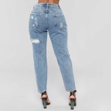 SC Plus Size Casual Denim Ripped Hole Jeans YN-1039