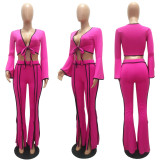 SC Fashion Sexy Solid Color Two Piece Set MAE-2064