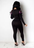 SC Sexy Lace Up Long Sleeve Skinny Jumpsuits SHA-6182