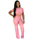 SC Plus Size Fashion Casual Solid Color Pants Two Piece Set XYF-9050
