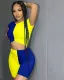 SC Sexy Splice Contrast Sports Two Piece Set XYF-9018