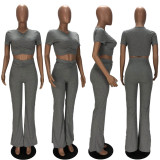 SC Plus Size Fashion Casual Solid Color Pants Two Piece Set XYF-9050