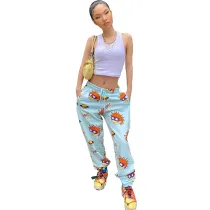 SC High Waist Cartoon Printed Casual Sports Pants SFY-172
