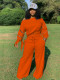 SC Zipper Long Sleeve Sweatshirt And Wide Leg Pants Two Piece Set LUO-3116