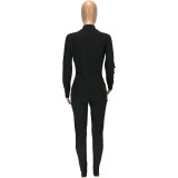 SC Plus Size Fashion Casual Zipper Full Sleeve Slim Sports Jumpsuits MEI-9116