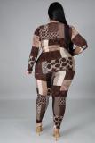 SC Plus Size 5XL Casual Printed Two Piece Pants Set Without Mask BMF-042