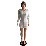 SC Casual Hooded Long Sleeve Mini Dress AWF-0030