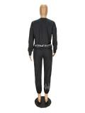 SC Casual Printed Sweatshirt Sweatpants 2 Piece Suits NM-8325