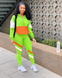 SC Casual Patchwork Long Sleeve Sports Two Piece Set LM-8189