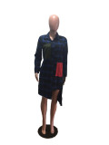 SC Fashion Plaid Irregular Shirt Dress OM-1099-1