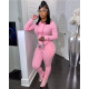 SC Solid Long Sleeve Hoodies Two Piece Sets SHD-9334