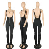 SC Solid Straps Stacked Jumpsuits Without Mask PIN-8528