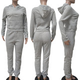 SC Casual Solid Hoodies Sweatpants Two Piece Sets LSD-9035