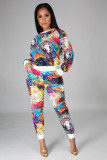 SC Casual Printed Long Sleeve Two Piece Pants Set SFY-191