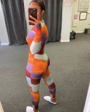 SC Sexy Striped Rib Long Sleeve Bodycon Jumpsuit WSM-5205