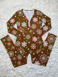 SC Christmas Print Long Sleeve Jumpsuits SHD-9451