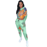 SC Sports Casual Printed Long Sleeve Pants Two Piece Set XSF-6006