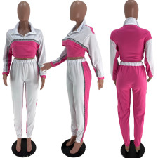 SC Long Sleeve Patchwork Sports Two Piece Set XSF-6018