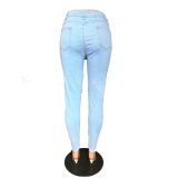 SC Plus Size Denim Ripped Hole Jeans Pants LX-5006