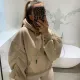 SC Solid Color Plush Puff Sleeve Hoodie Sweatshirts XMF-022