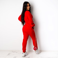 SC Solid V Neck Long Sleeve One Piece Jumpsuit FENF-039