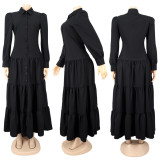 SC Casual Long Sleeve Big Swing Maxi Dress Without Belt SFY-184
